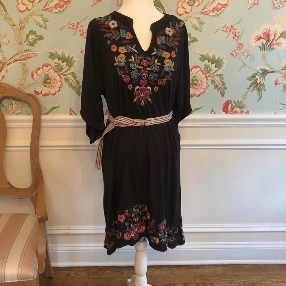 Johnny was black cotton dress